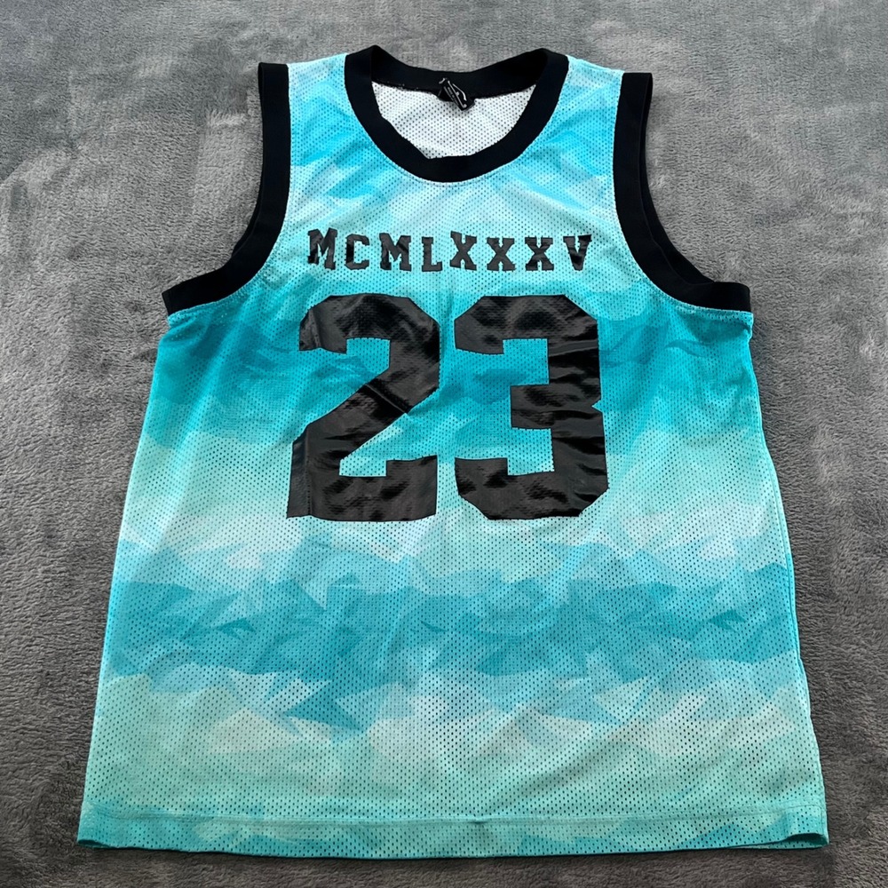 Jordan Brand Mens 23 MCMLXXXV Mesh Basketball Jersey Teal 642477-476 Large